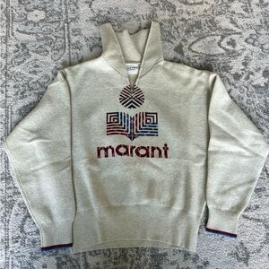 Isabel Marant Étoile Cream Zip-Up Sweater